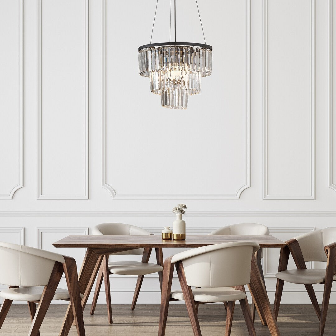 Lustra suspendata Eloisa, negru+sticla transparenta, 3xE27, IP20, Rabalux, 72265