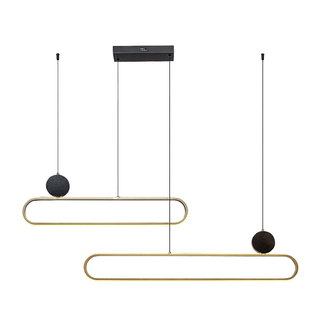 Lustra suspendata LED Circado, auriu/negru, 48W, 2550lm, 3000K, L.123 cm, IP20, Rabalux, 72268