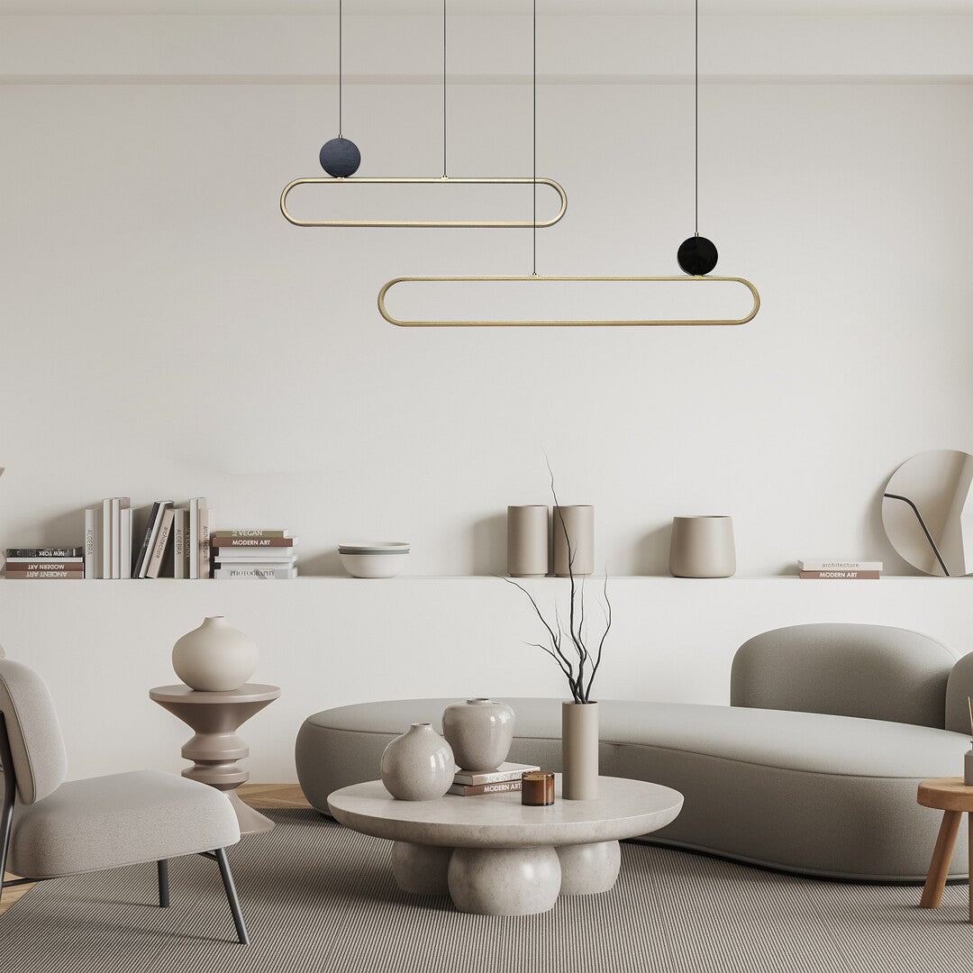 Lustra suspendata LED Circado, auriu/negru, 48W, 2550lm, 3000K, L.123 cm, IP20, Rabalux, 72268