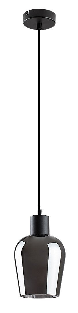 Lustra suspendata Florian, negru/sticla fumurie, 1xE27, D.13cm, IP20, Rabalux, 72270