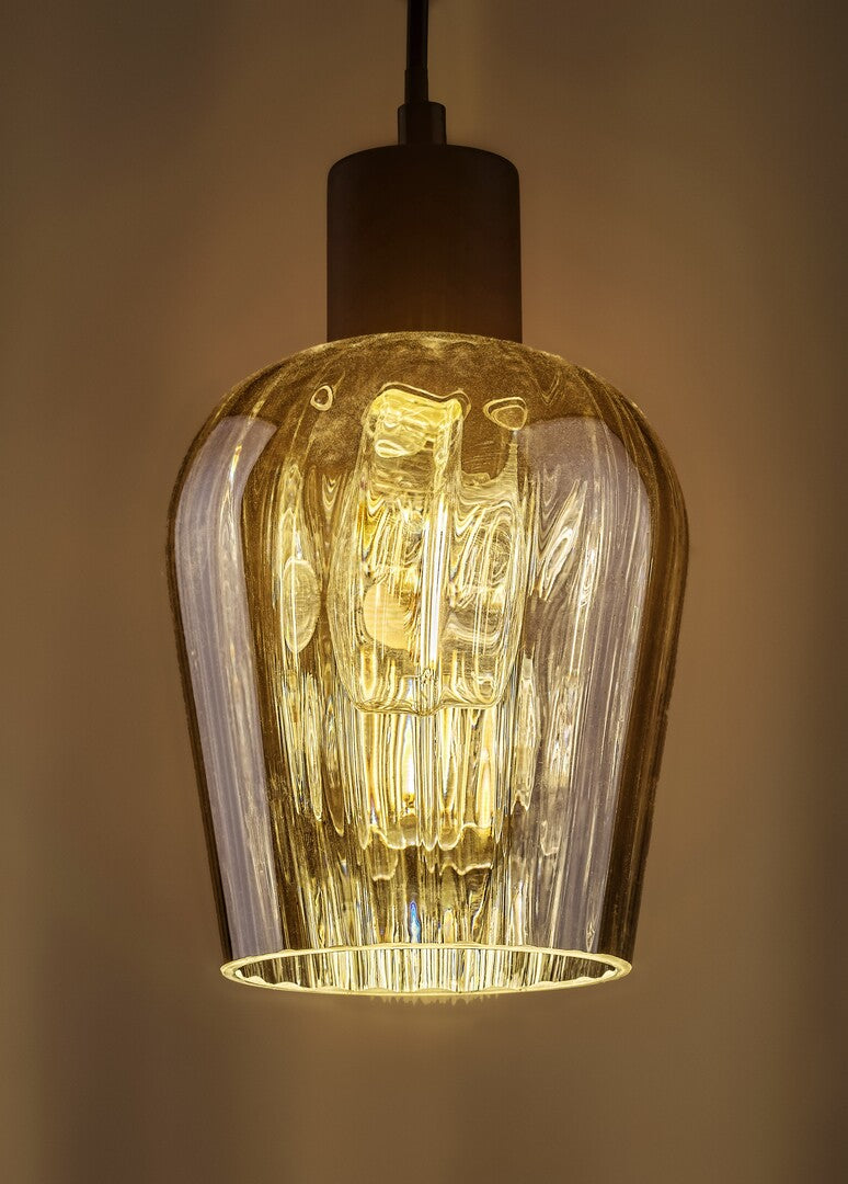 Lustra suspendata Florian, negru/sticla fumurie, 1xE27, D.13cm, IP20, Rabalux, 72270