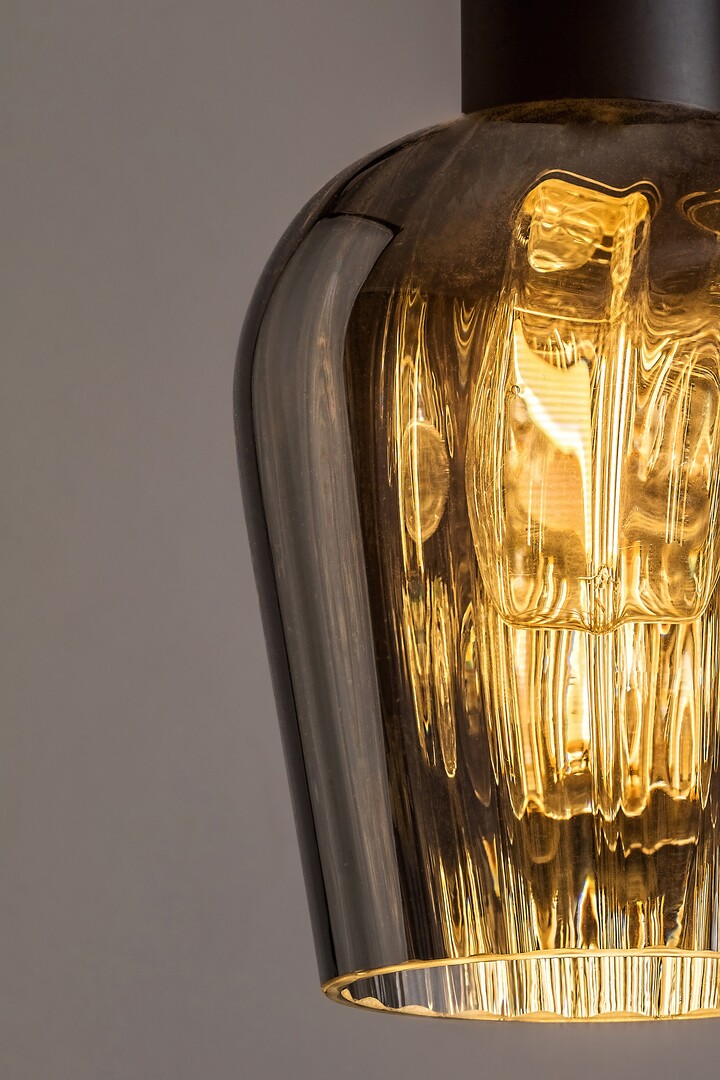 Lustra suspendata Florian, negru/sticla fumurie, 1xE27, D.13cm, IP20, Rabalux, 72270