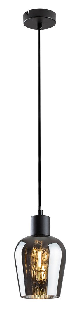 Lustra suspendata Florian, negru/sticla fumurie, 1xE27, D.13cm, IP20, Rabalux, 72270