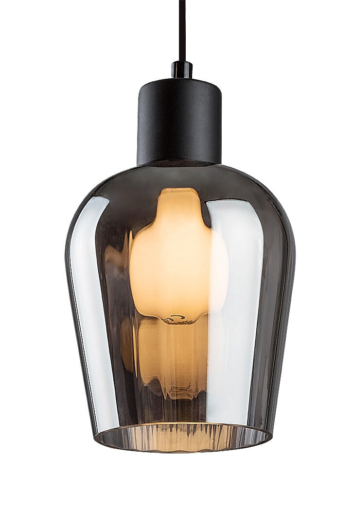 Lustra suspendata Florian, negru/sticla fumurie, 4xE27, L.95 cm, IP20, Rabalux, 72271