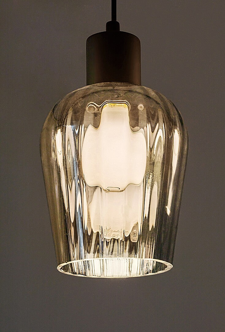 Lustra suspendata Florian, negru/sticla fumurie, 4xE27, L.95 cm, IP20, Rabalux, 72271