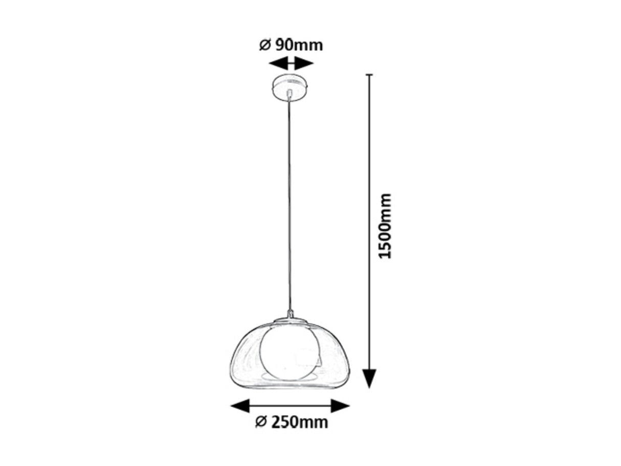 Lustra suspendata Elowen, negru, 1xG9, IP20, Rabalux, 72275