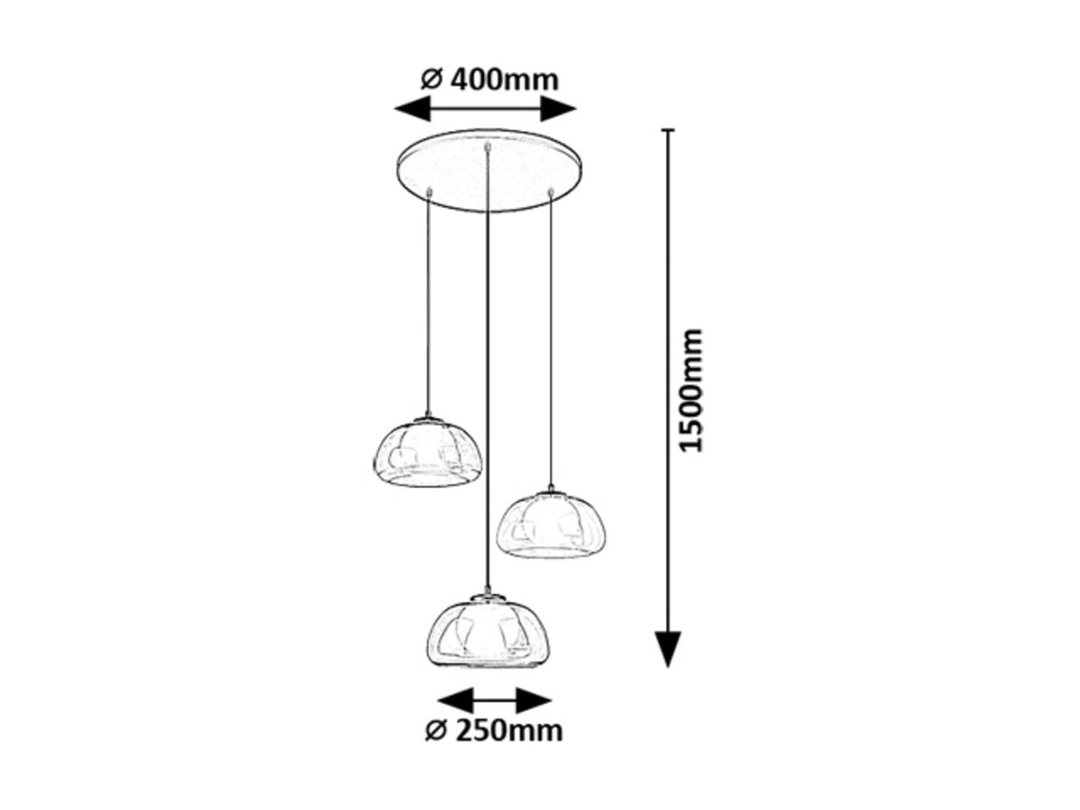 Lustra suspendata Elowen, negru, 1xG9, IP20, Rabalux, 72276