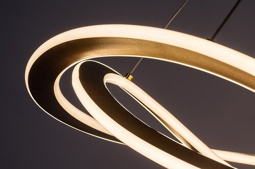 Lustra suspendata LED Kallira, auriu mat, 40W, 3800lm, 3000K, H.150cm, IP20, Rabalux, 72282