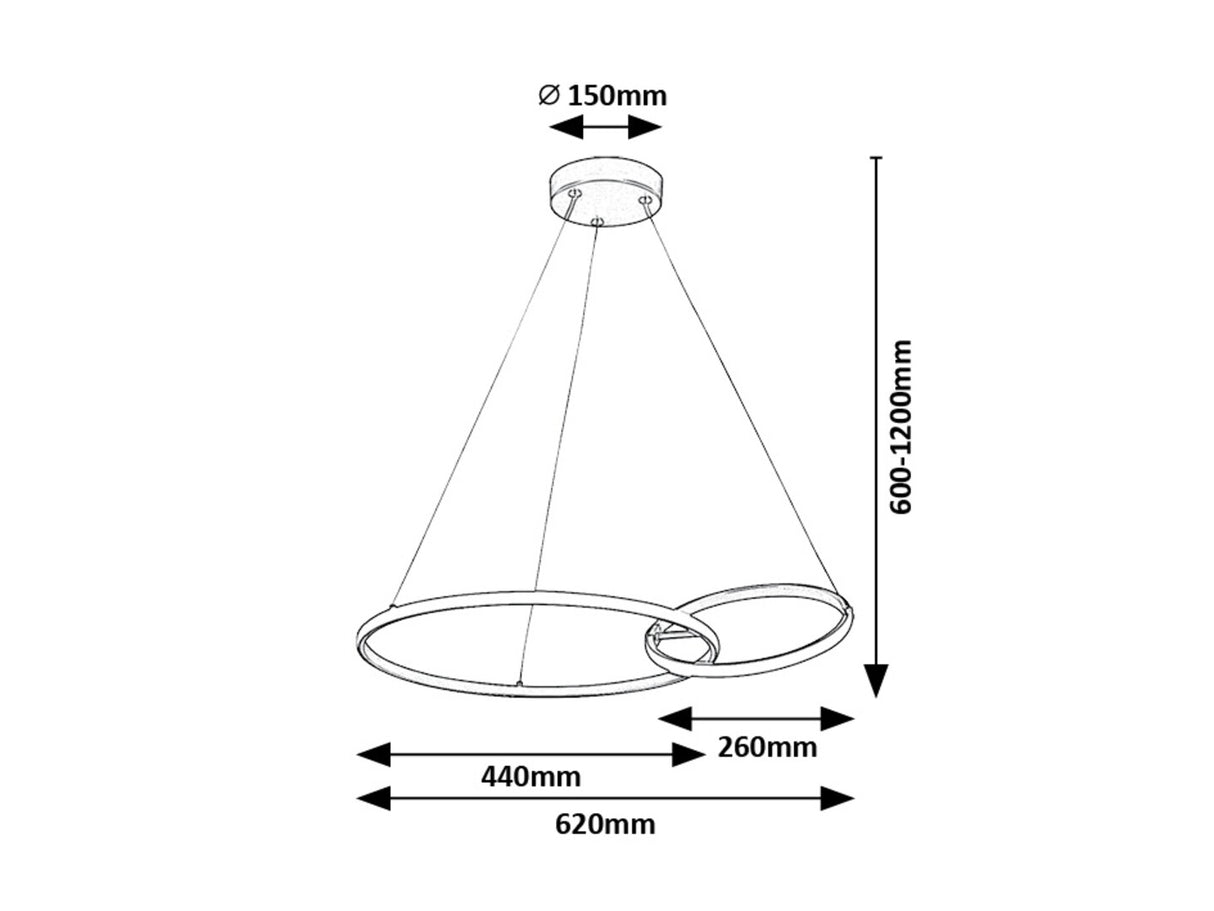 Lustra suspendata LED Emilion, negru/ auriu, 36W, 2150lm, 4000K, IP20, Rabalux, 72296