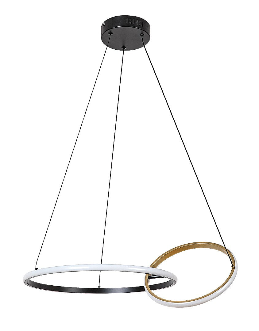 Lustra suspendata LED Emilion, negru/ auriu, 36W, 2150lm, 4000K, IP20, Rabalux, 72296