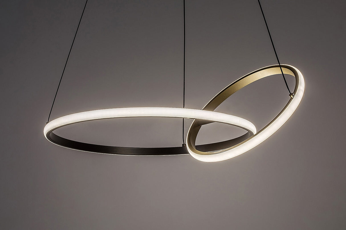 Lustra suspendata LED Emilion, negru/ auriu, 36W, 2150lm, 4000K, IP20, Rabalux, 72296