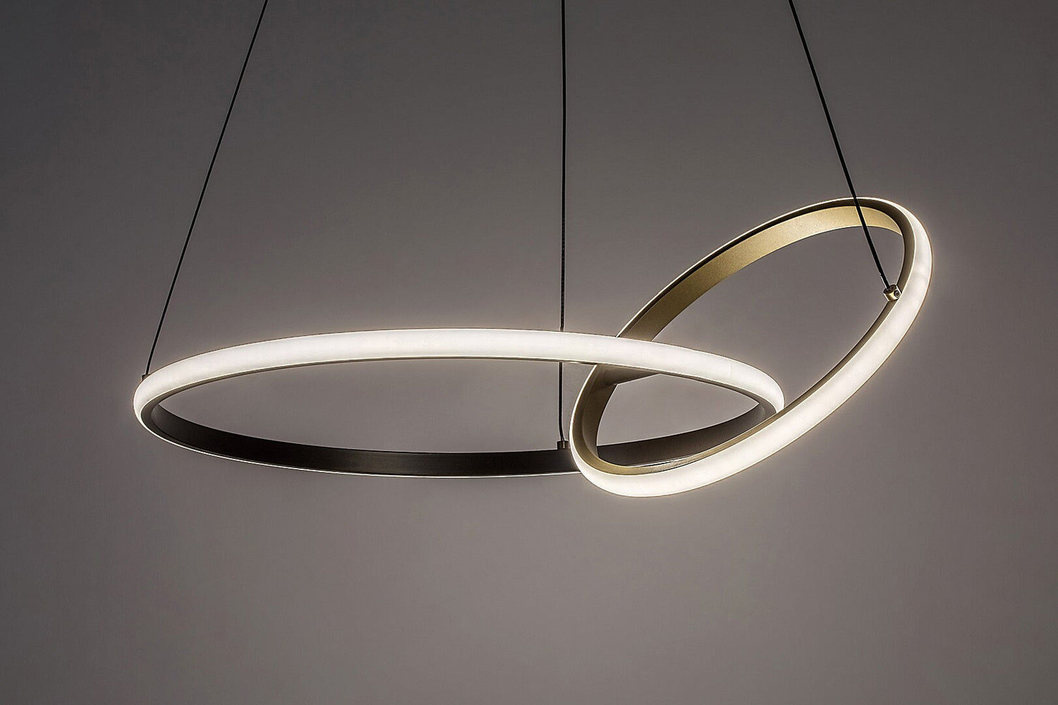 Lustra suspendata LED Emilion, negru/ auriu, 36W, 2150lm, 4000K, IP20, Rabalux, 72296