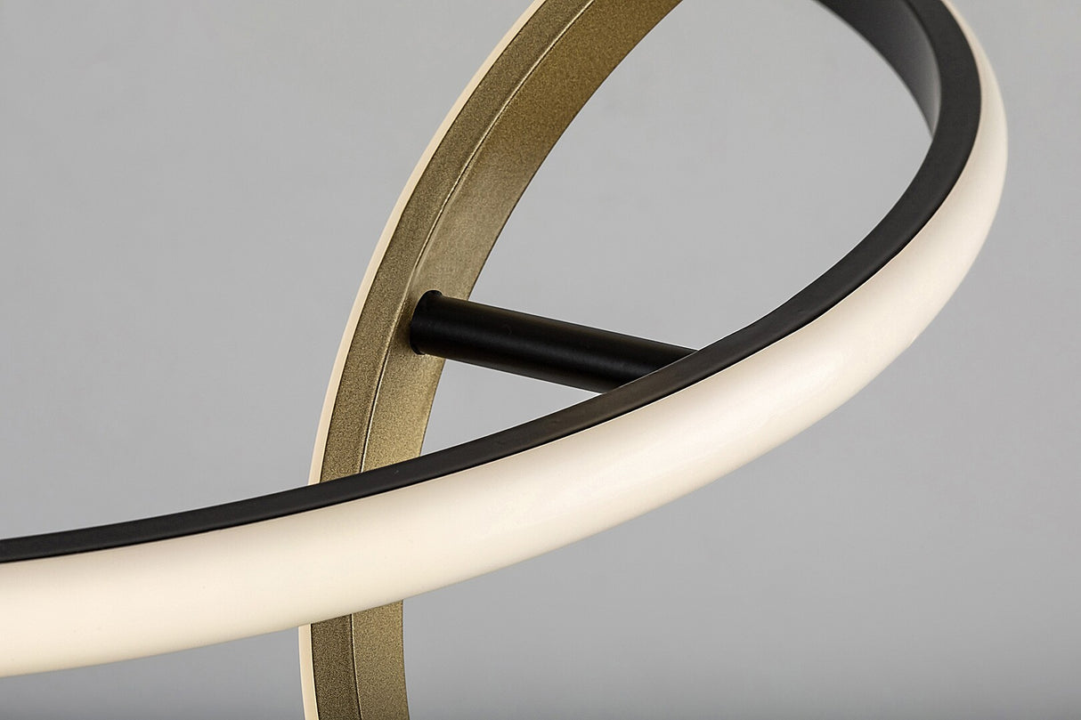 Lustra suspendata LED Emilion, negru/ auriu, 36W, 2150lm, 4000K, IP20, Rabalux, 72296