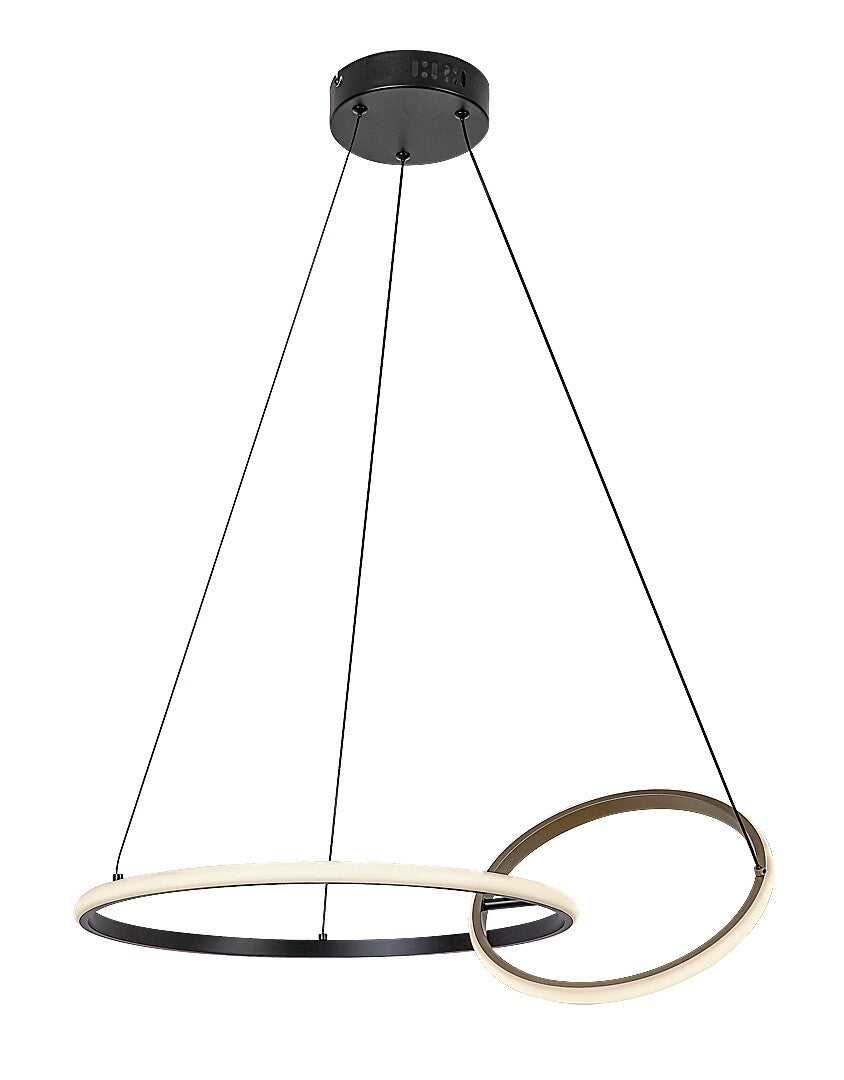 Lustra suspendata LED Emilion, negru/ auriu, 36W, 2150lm, 4000K, IP20, Rabalux, 72296