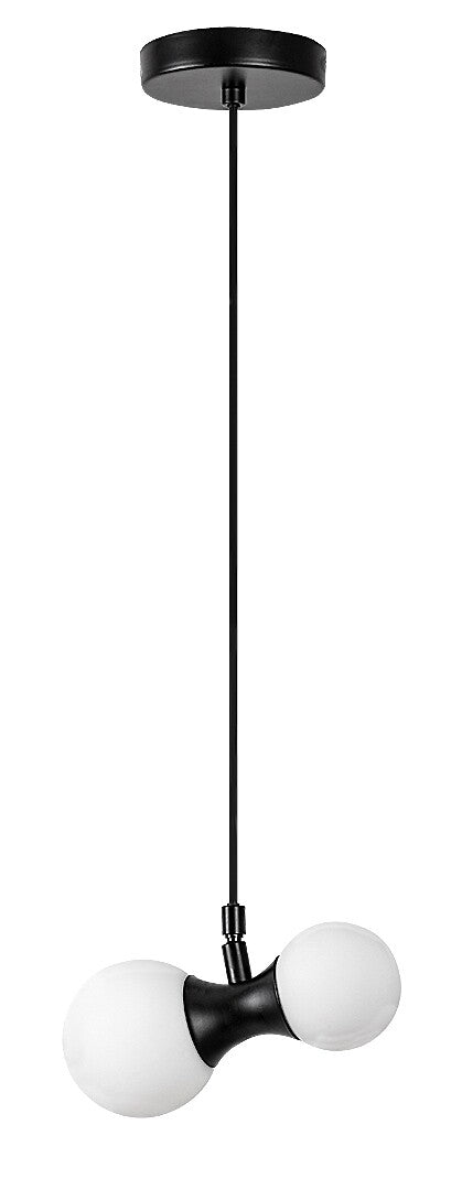 Lustra suspendata Lition, negru, sticla opal, 2xG9, L.22cm, IP20, Rabalux, 72299