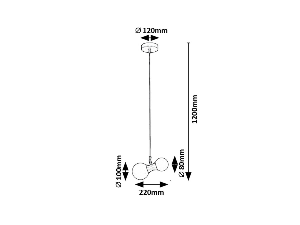 Lustra suspendata Lition, negru, sticla opal, 2xG9, L.22cm, IP20, Rabalux, 72299