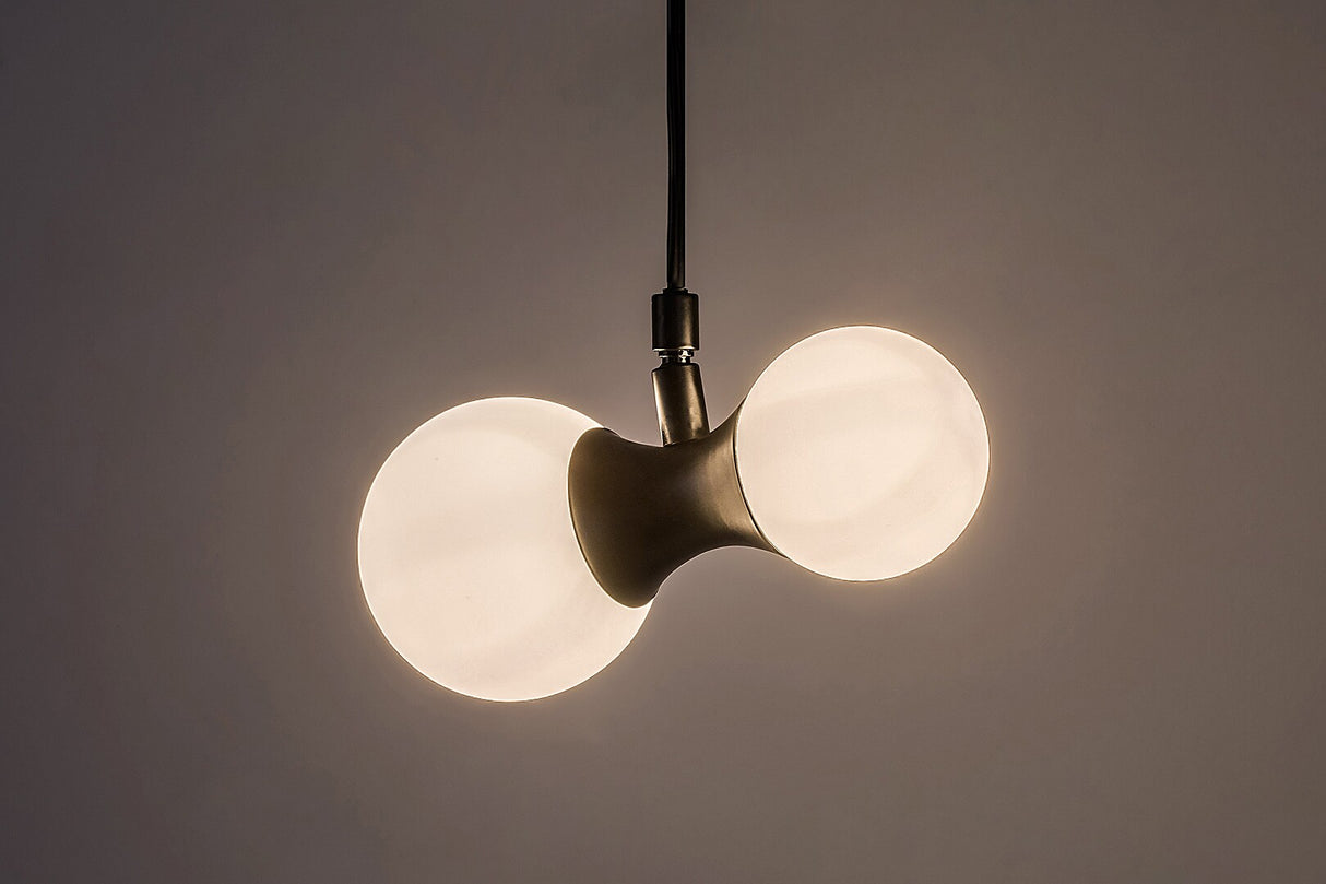 Lustra suspendata Lition, negru, sticla opal, 2xG9, L.22cm, IP20, Rabalux, 72299