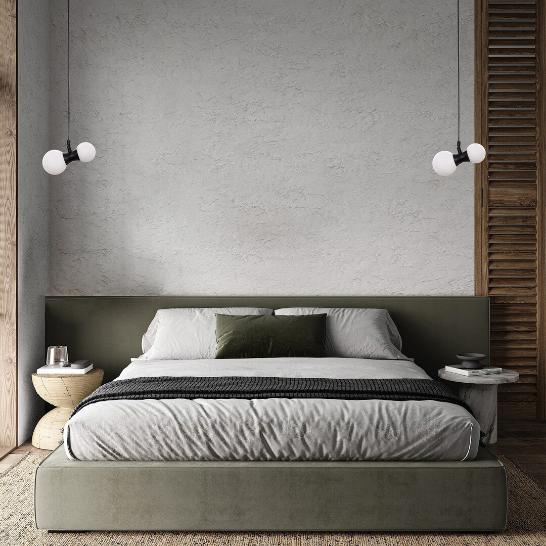 Lustra suspendata Lition, negru, sticla opal, 2xG9, L.22cm, IP20, Rabalux, 72299