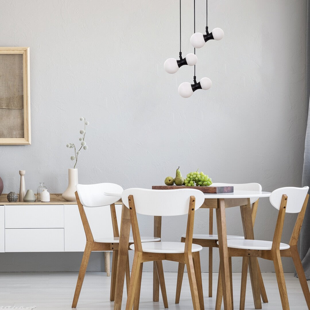 Lustra suspendata Lition, negru, sticla opal, 6xG9, D.23cm, IP20, Rabalux, 72300