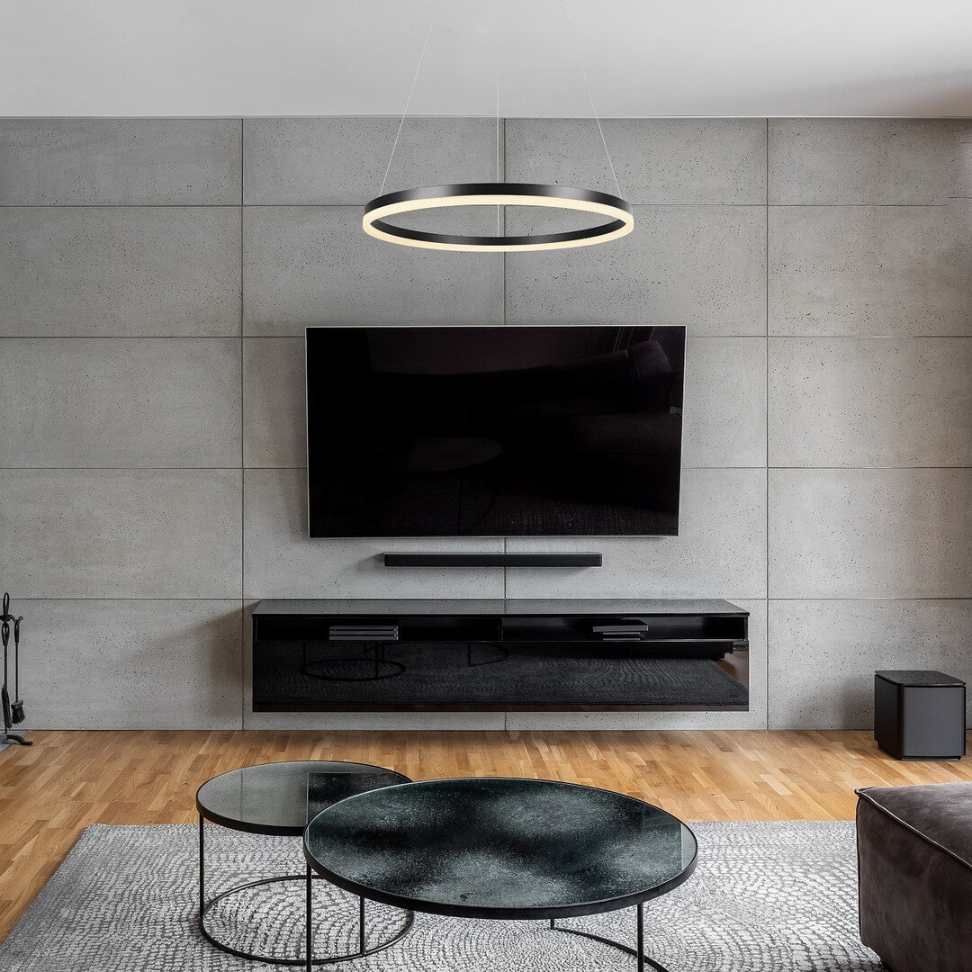 Lustra suspendata LED Isaure, negru, 35W, 2200lm, 3000K/4000K/6500K, IP20, Rabalux, 72301