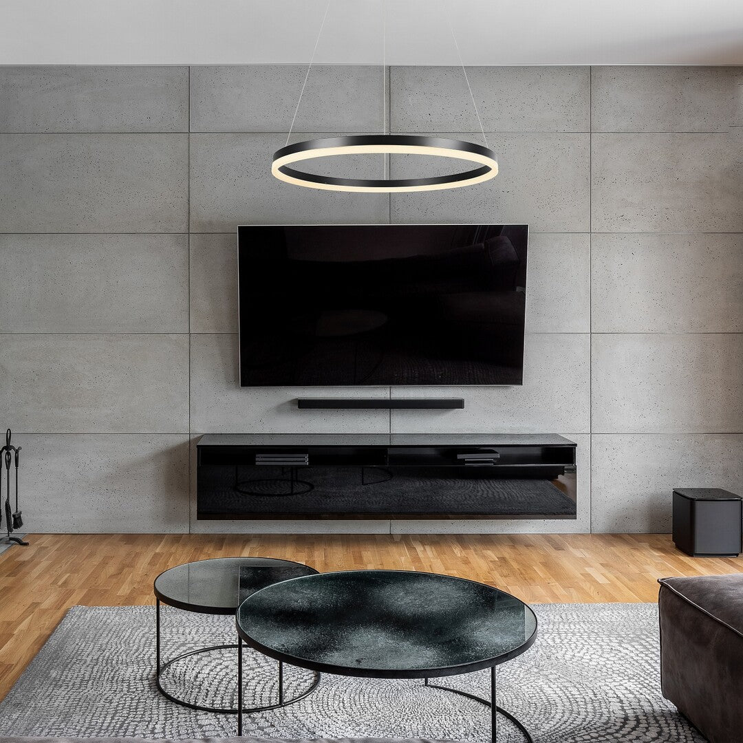 Lustra suspendata LED Isaure, negru, 45W, 3000lm, 3000K/4000K/6500K, IP20, Rabalux, 72302