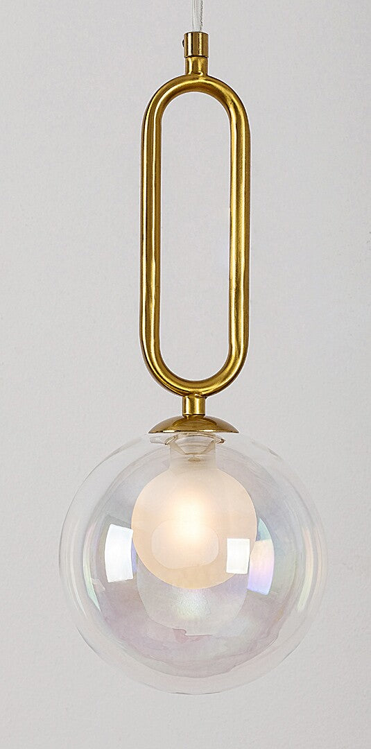 Lustra suspendata Rosehip, champagne, sticla multicolor, 1xG9, D.15cm, IP20, Rabalux, 72303