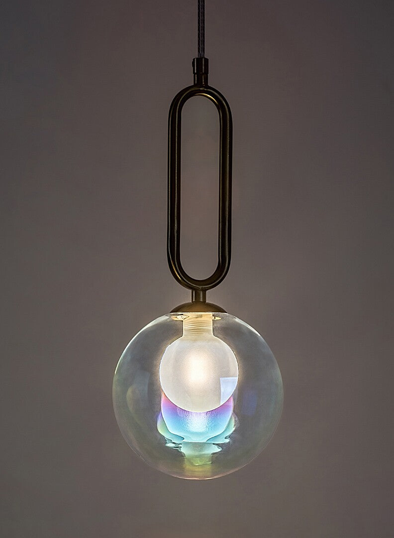 Lustra suspendata Rosehip, champagne, sticla multicolor, 1xG9, D.15cm, IP20, Rabalux, 72303