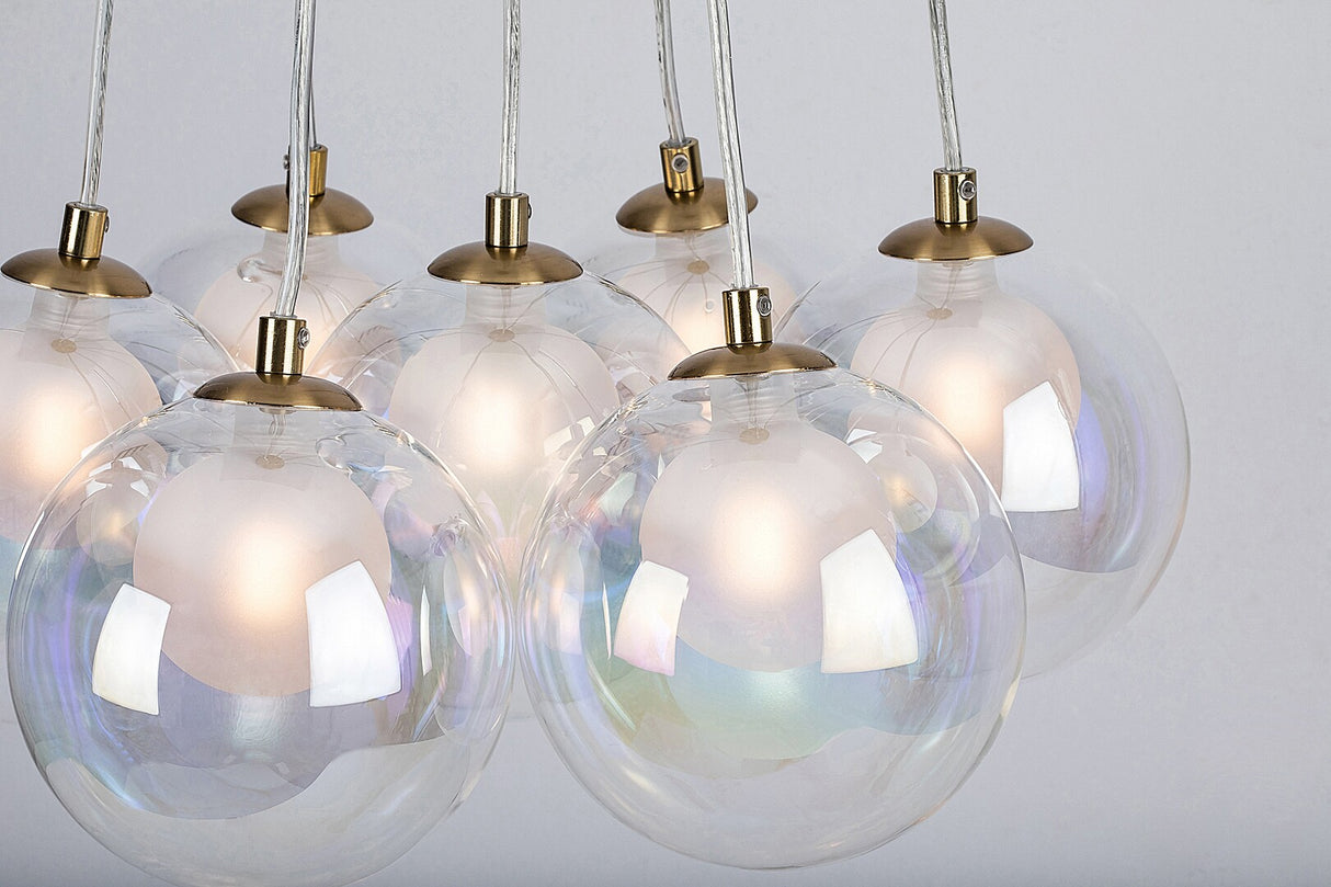 Lustra suspendata Rosehip, champagne, sticla multicolor, 7xG9, D.45cm, IP20, Rabalux, 72304