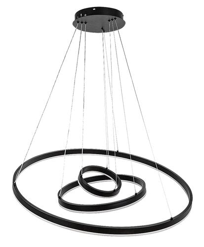 Lustra suspendata LED cu telecomanda Isaure, negru mat, 100W, 8000lm, 3000K-6500K, H.120cm, IP20, Rabalux, 72306