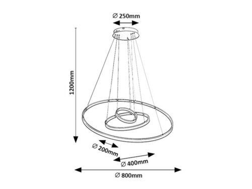 Lustra suspendata LED cu telecomanda Isaure, negru mat, 100W, 8000lm, 3000K-6500K, H.120cm, IP20, Rabalux, 72306