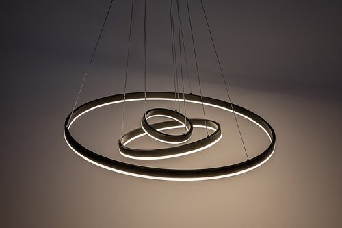 Lustra suspendata LED cu telecomanda Isaure, negru mat, 100W, 8000lm, 3000K-6500K, H.120cm, IP20, Rabalux, 72306