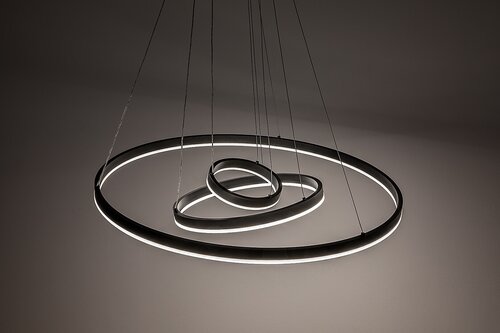 Lustra suspendata LED cu telecomanda Isaure, negru mat, 100W, 8000lm, 3000K-6500K, H.120cm, IP20, Rabalux, 72306