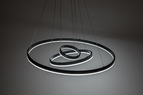 Lustra suspendata LED cu telecomanda Isaure, negru mat, 100W, 8000lm, 3000K-6500K, H.120cm, IP20, Rabalux, 72306