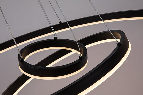 Lustra suspendata LED cu telecomanda Isaure, negru mat, 100W, 8000lm, 3000K-6500K, H.120cm, IP20, Rabalux, 72306