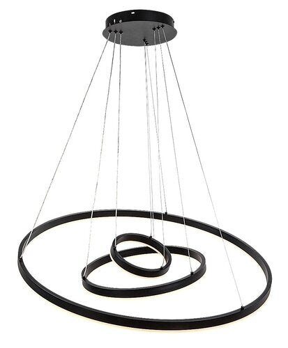 Lustra suspendata LED cu telecomanda Isaure, negru mat, 100W, 8000lm, 3000K-6500K, H.120cm, IP20, Rabalux, 72306