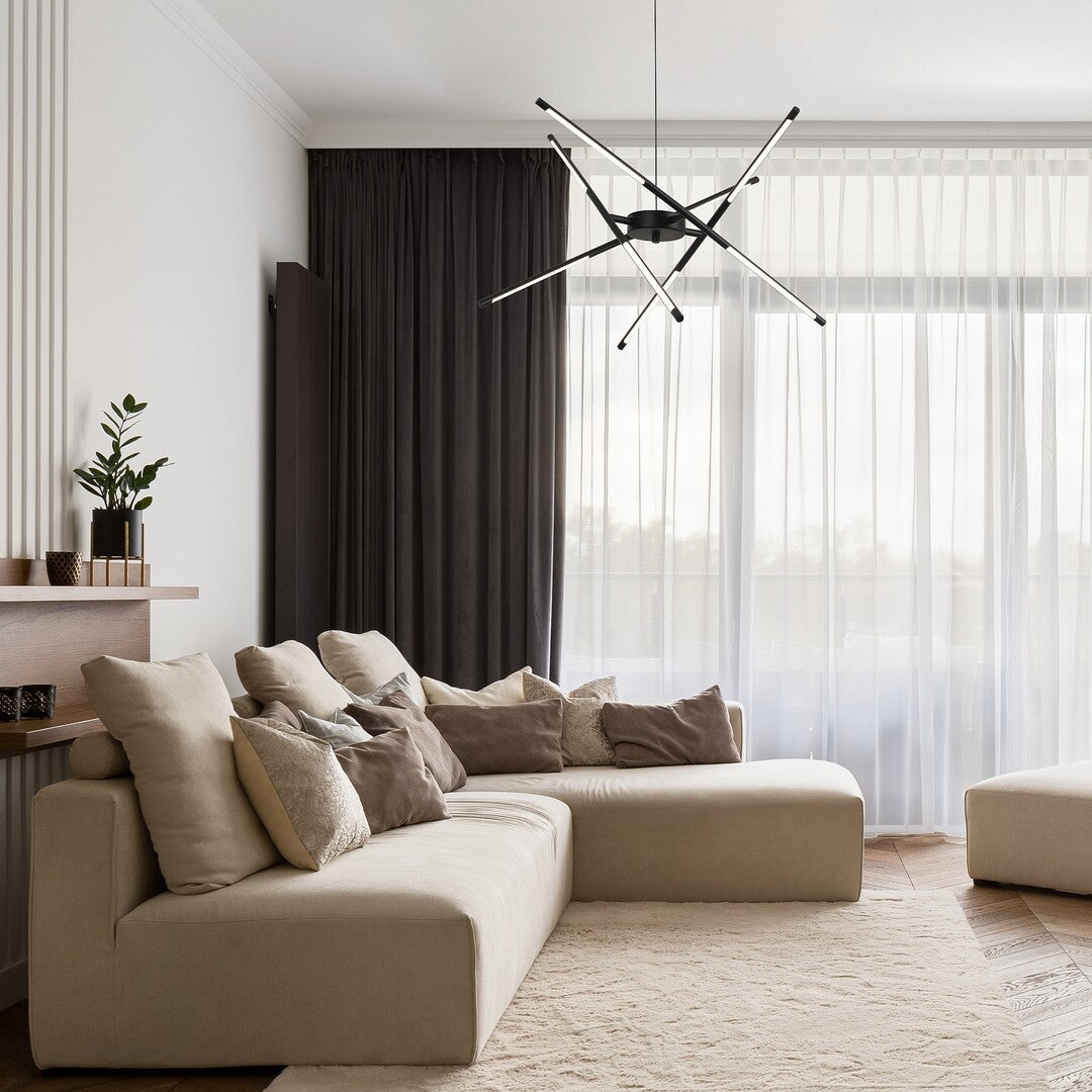 Lustra suspendata LED Henli2, negru, 40W, 2800lm, 3000K, IP20, Rabalux, 72338