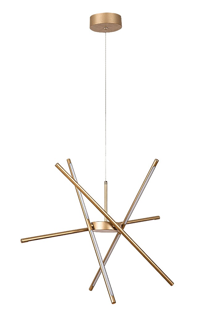 Lustra suspendata LED Henli2, auriu, 40W, 2800lm, 3000K, IP20, Rabalux, 72339