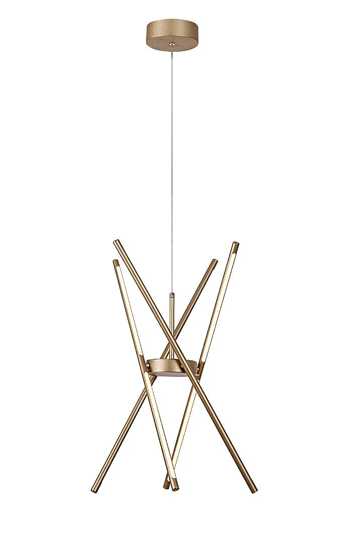 Lustra suspendata LED Henli2, auriu, 40W, 2800lm, 3000K, IP20, Rabalux, 72339