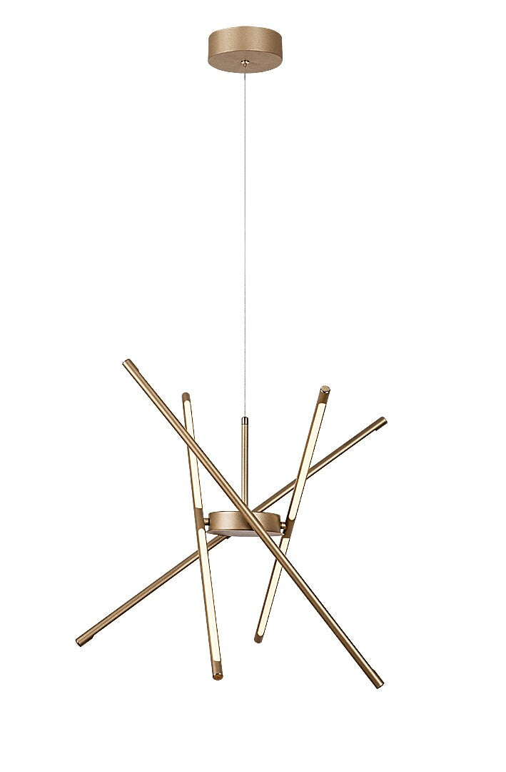 Lustra suspendata LED Henli2, auriu, 40W, 2800lm, 3000K, IP20, Rabalux, 72339