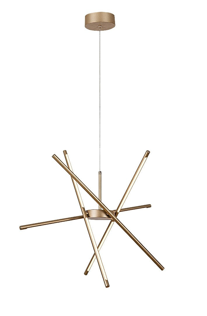 Lustra suspendata LED Henli2, auriu, 40W, 2800lm, 3000K, IP20, Rabalux, 72339