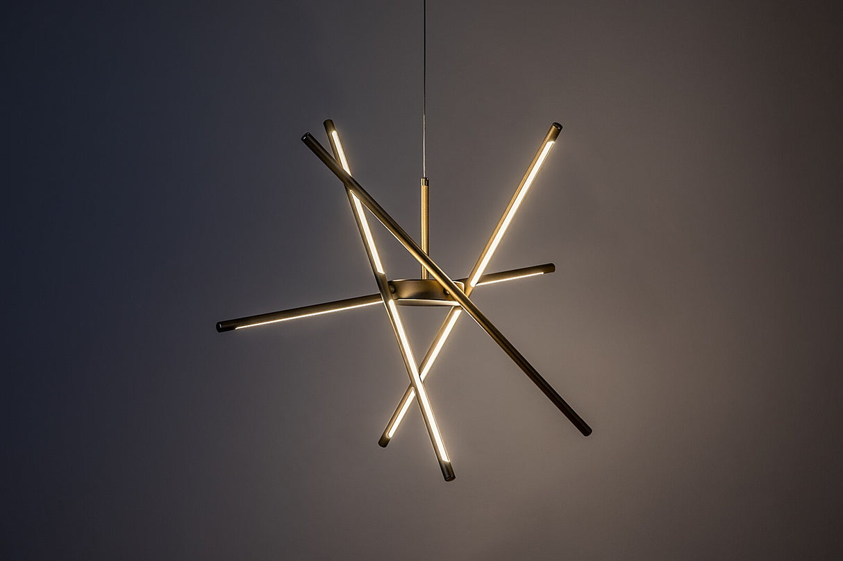 Lustra suspendata LED Henli2, auriu, 40W, 2800lm, 3000K, IP20, Rabalux, 72339