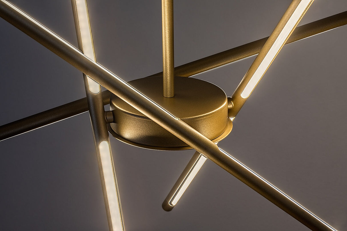 Lustra suspendata LED Henli2, auriu, 40W, 2800lm, 3000K, IP20, Rabalux, 72339