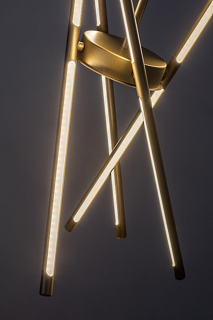 Lustra suspendata LED Henli2, auriu, 40W, 2800lm, 3000K, IP20, Rabalux, 72339