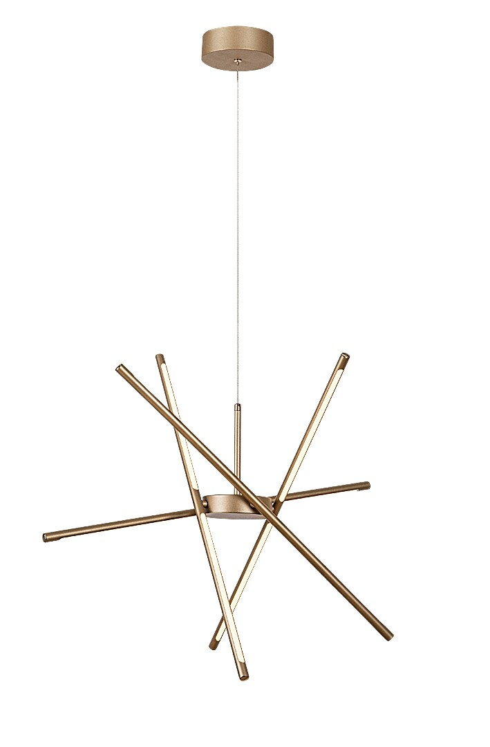 Lustra suspendata LED Henli2, auriu, 40W, 2800lm, 3000K, IP20, Rabalux, 72339