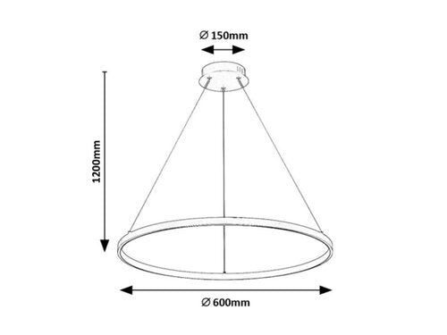 Lustra suspendata LED Beliza, negru mat, 55W, 4100lm, 3000K, H.120cm, IP20, Rabalux, 72344