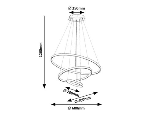 Lustra suspendata LED cu telecomanda Beliza, negru mat, 90W, 7200lm, 3000K-6500K, H.120cm, IP20, Rabalux, 72346
