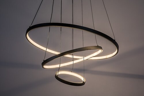 Lustra suspendata LED cu telecomanda Beliza, negru mat, 90W, 7200lm, 3000K-6500K, H.120cm, IP20, Rabalux, 72346