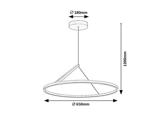 Lustra suspendata LED Renara, negru/auriu, 40W, 1850lm, 3000K, H.120cm, IP20, Rabalux, 72352