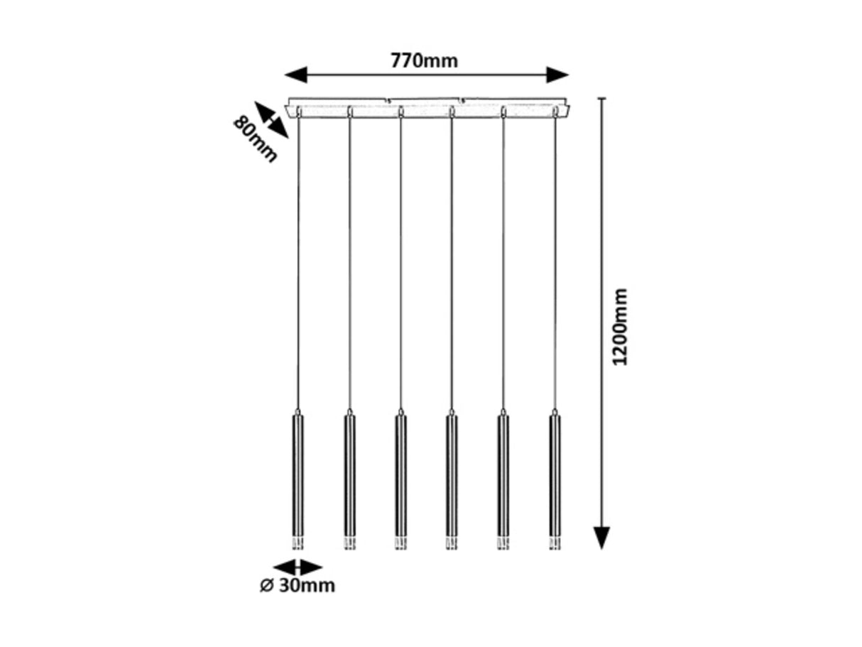 Lustra suspendata Ramira, auriu, 6xG9, IP20, Rabalux, 72363