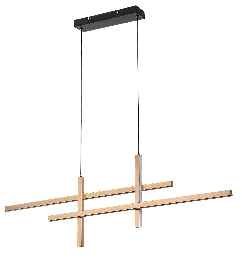 Lustra suspendata LED Severine, negru/ auriu, 40W, 2000lm, 3000K, IP20, Rabalux, 72366